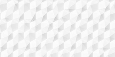 Büyük beyaz rastgele merkez çokgen altıgen ya da bal peteği geometri arkaplan duvar kağıdı afişi, düz uzanma, 3D illüstrasyon