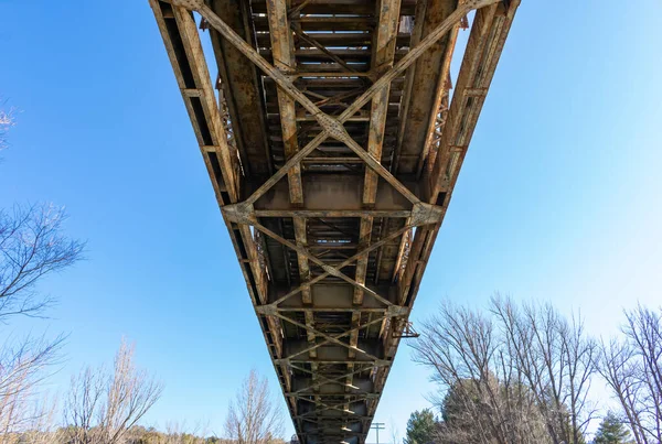 Uma Parte Mais Baixa Ponte Ferro Estrada Ferro — Fotografia de Stock
