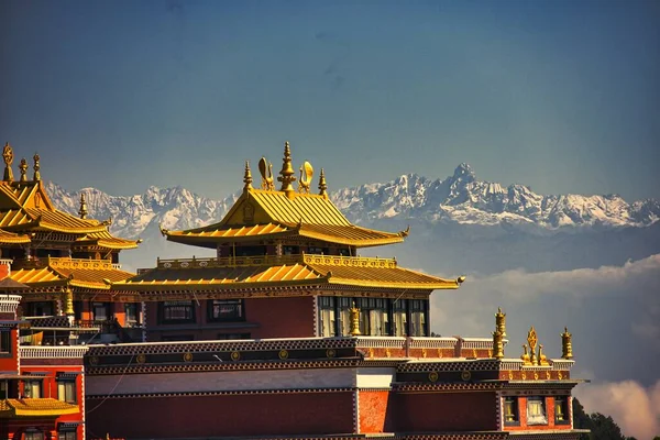 Grande Mosteiro Budista Thrangu Tashi Yangtse Nepal Perto Stupa Namobuddha — Fotografia de Stock