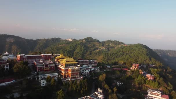 Великий Буддійський Монастир Thrangu Tashi Yangtse Непал Біля Stupa Namobuddha — стокове відео