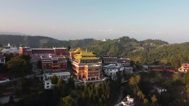 Wielki Klasztor Buddyjski Thrangu Tashi Yangtse Nepal Pobliżu Stupa Namobuddha — Wideo stockowe