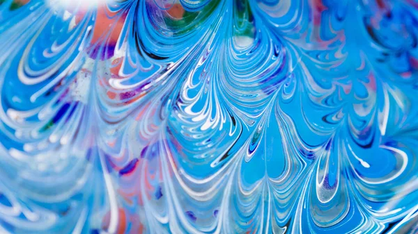 大理石 複数の色の渦巻く 石のようなパターン 浮く塗料は 液体の表面に広がります 抽象流体芸術 運動中のインク 魔法の大理石の質感 インクの花爆発塗料の爆発 — ストック写真