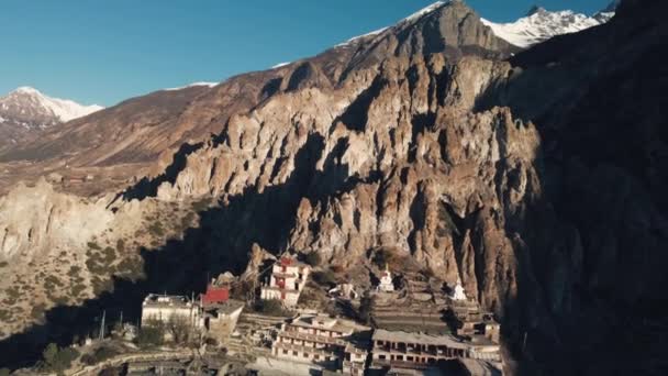 Pico Nevado Las Montañas Del Himalaya Región Annapurna Nepal Cerca — Vídeos de Stock