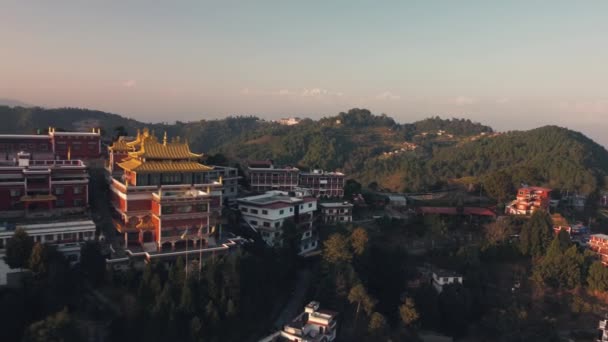Groot Boeddhistisch Klooster Thrangu Tashi Yangtse Nepal Nabij Stupa Namobuddha — Stockvideo