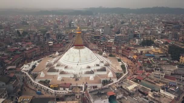Bodhnath Ist Die Größte Stupa Nepals Und Das Faktische Religiöse — Stockvideo