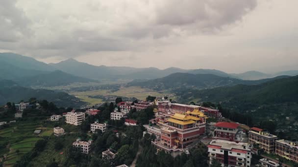 Büyük Budist Manastırı Thrangu Tashi Yangtse Himalaya Dağlarındaki Stupa Namobuddha — Stok video