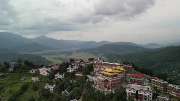Nagy Buddhista Kolostor Thrangu Tashi Yangtse Nepál Közelében Stupa Namobuddha — Stock videók