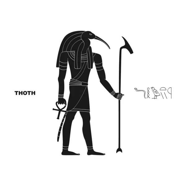 Vector Imagen Con Antigua Deidad Egipcia Thoth Para Proyecto — Vector de stock