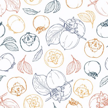 Hurmalı vektör pürüzsüz desen. El yapımı kumaşlar. Kağıt, kumaş, duvar kâğıdı, yüzey tasarımı için zarif, pürüzsüz botanik desen