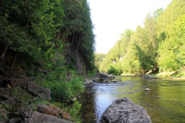 Kanyonda nehir olan yaz manzarası