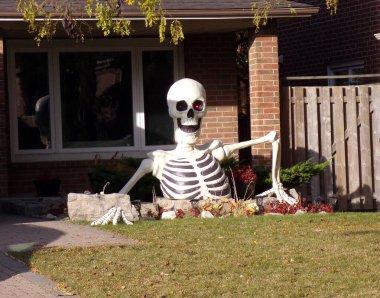 Cadılar Bayramı süsü olarak iskelet.