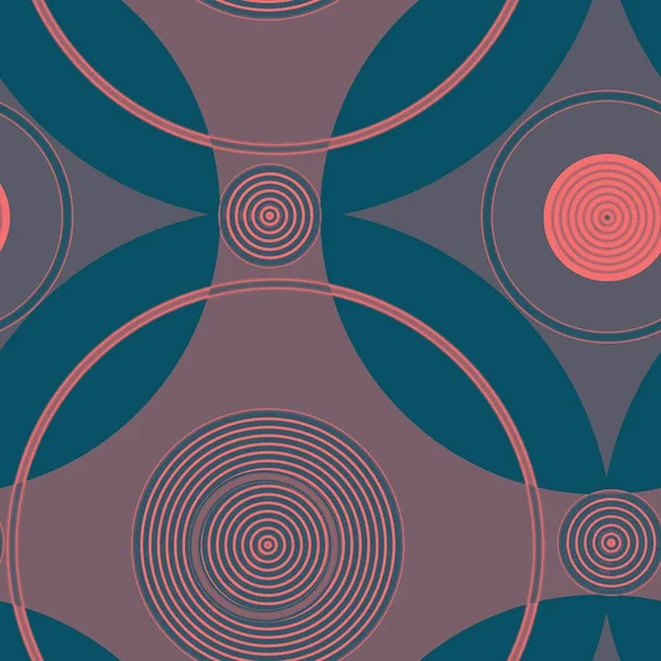 Бесшовная Геометрическая Розовом Блубелл Абстрактный Современный Узор Созданный Пересекающихся Circles — стоковое фото