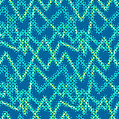 Renkli çizgilerin rastgele kesişmesi zigzag oluşturuyor. Kaotik şort çizgileri pürüzsüz desen oluşturuyor, modern tekrarlanabilir motifi yapıştırıyor. Baskı, tekstil, kumaş, ambalaj kağıdı için iyi.