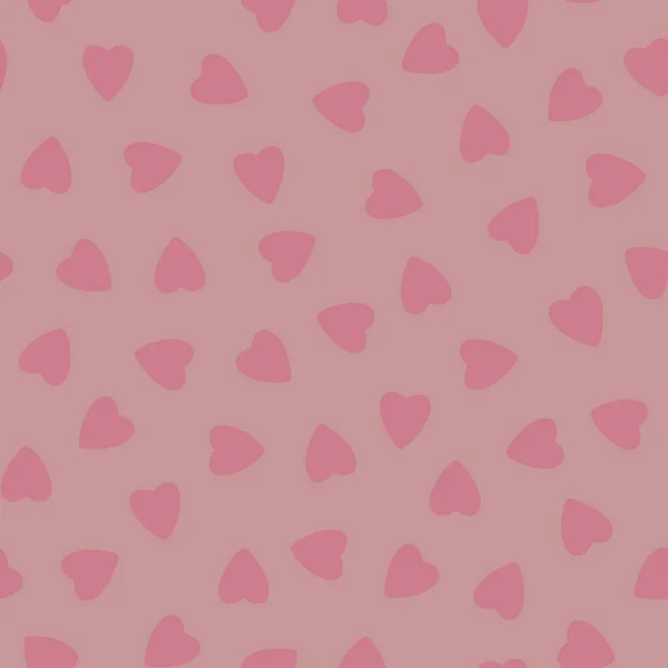 Einfache Rosa Herzen Nahtlos Muster Chaotischen Rosa Hintergrund Aus Winzigen — Stockfoto