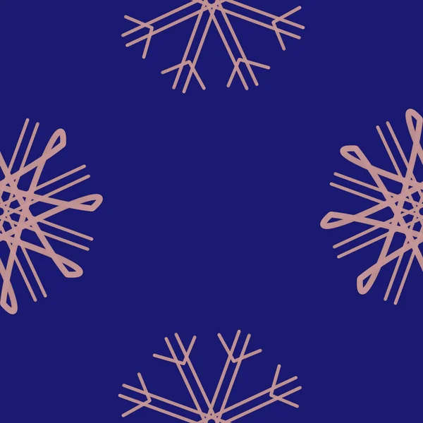 手のランダムな描かれた雪のフレークとシームレスなクリスマス 新年のパターンのドア プレゼントのための包装紙 面白い織物プリント デザイン 食品包装 — ストック写真