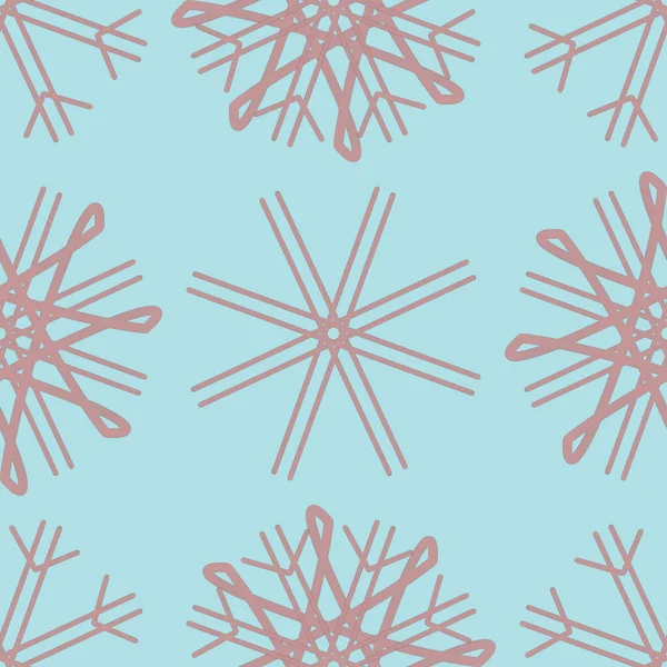 Seamless Christmas New Year Pattern Doodle Hand Random Drawn Snowflakes — Φωτογραφία Αρχείου