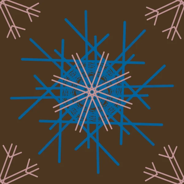 Seamless Christmas New Year Pattern Doodle Hand Random Drawn Snowflakes — Φωτογραφία Αρχείου