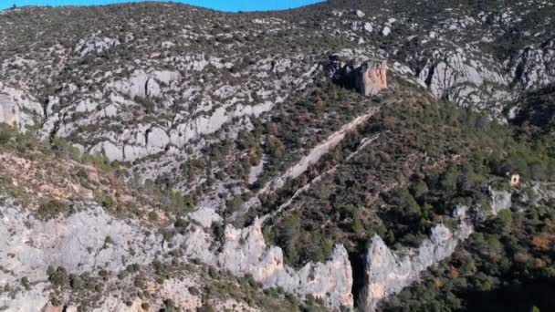 Drone Panoramique Autour San Vicente Ermitage Près Finestras Village Inhabité — Video