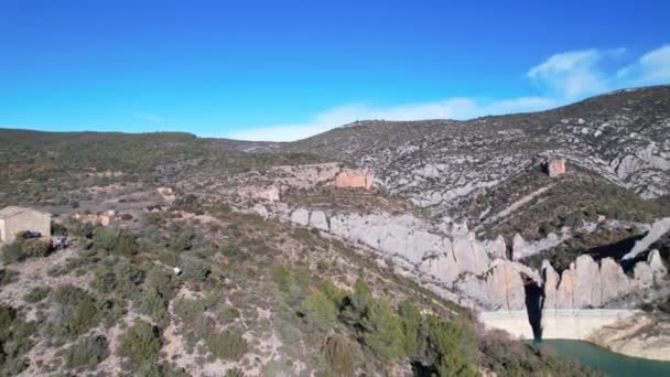 Panorama Vue Aérienne Drone Volant Tiré Sur Les Touristes Près — Video