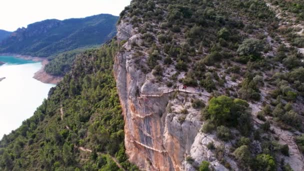 Panoramique Belle Vue Aérienne Vertigineuse Impressionnante Bas Haut Escalier Bois — Video