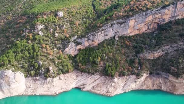 Panoramatický Krásný Závratný Impozantní Letecký Výhled Congost Mont Rebei Slavný — Stock video