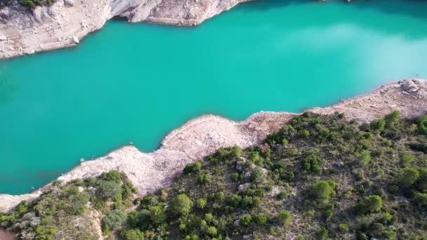 Schöne Schwindelerregende Luftaufnahme Des Congost Mont Rebei Des Berühmten Canyons — Stockvideo