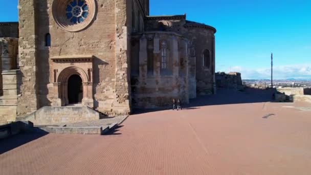 Seu Vella Daki Aziz Mary Katedrali Nin Panoramik Hava Aracı — Stok video