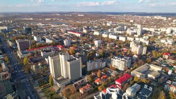 Panoramatický Letecký Pohled Oficiální Bydliště Prezidenta Vlajkou Moldavské Republiky Prezidentský — Stock video