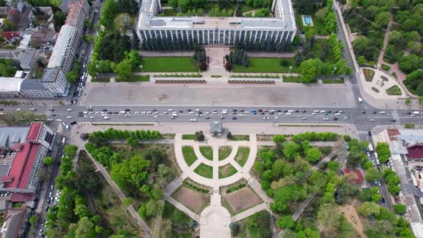 Drohnenpanorama Des Triumphbogens Des Platzes Der Großen Nationalversammlung Mit Dem — Stockvideo
