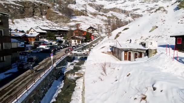 Drohnen Rundumblick Auf Skipisten Skipisten Und Beliebte Ferienorte Italienisches Skigebiet — Stockvideo