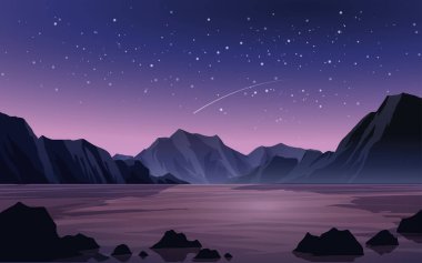 Göl ve dağlarla kaplı manzara