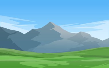 Güzel bir yaz manzarasının vektör çizimi. doğa arkaplanı