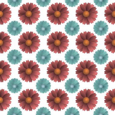 Çiçeklerle kusursuz desen.