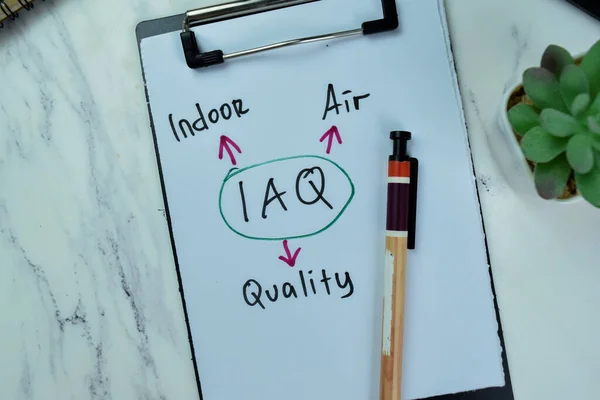 Concetto Iaq Indoor Air Quality Scrivere Scartoffie Con Statistiche Isolate — Foto Stock