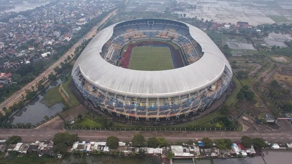 Luftaufnahme Der Schönen Landschaft Gelora Bandung Lautan Api Gbla Fußballstadion — Stockfoto