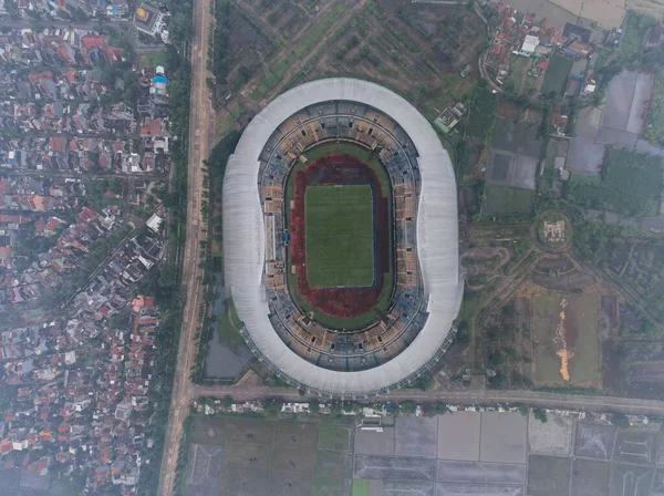 Luftaufnahme Der Schönen Landschaft Gelora Bandung Lautan Api Gbla Fußballstadion — Stockfoto