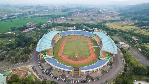 Vista Aérea Del Hermoso Paisaje Jalak Harupat Football Estadio Fútbol — Foto de Stock