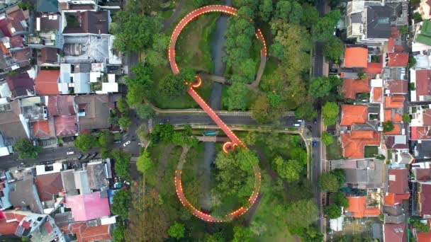 Вид Повітря Парк Садів Тебет Еко Джакарта Джакарта Індонезія Грудня — стокове відео