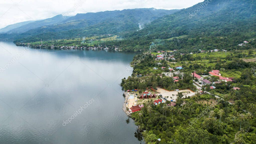 Aerial View Of Danau Singkarak Singkarak Lake Is One Of The Beautiful Lake Located In West