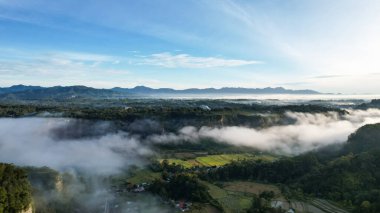 Aerial View of Ngarai Sianok Canyon, Tabiang Takuruang, Sumatera Barat. Bukittinggi, Indonesia, January 28, 2023