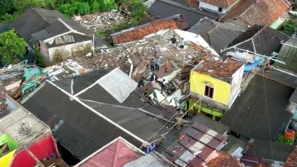 Aerial View Ruins Buildings Damaged Earthquake Cianjur City Bogor Indonesia — Wideo stockowe