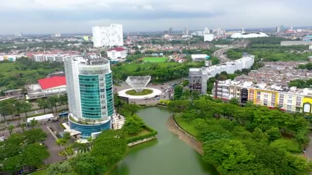 Vista Aérea Del Resumen Bekasi Icono Ciudad Moderna Bekasi Summarecon — Vídeos de Stock