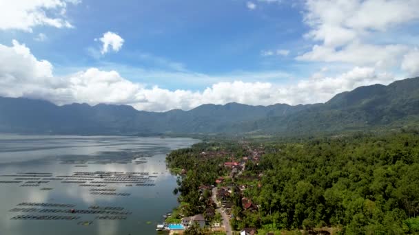 Αεροφωτογραφία Του Πανοράματος Της Λίμνης Maninjau West Sumatra Danau Maninjau — Αρχείο Βίντεο