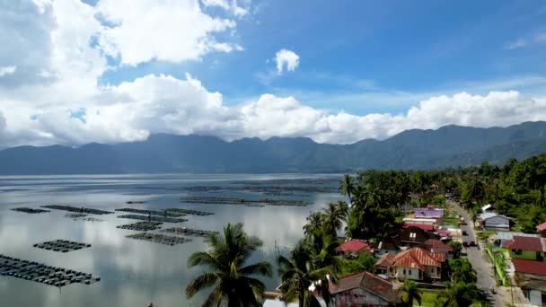 Aerial View Panorama Maninjau Lake West Sumatra Danau Maninjau Sumatra — 图库视频影像
