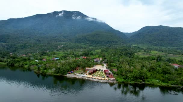 Αεροφωτογραφία Του Ντάναου Σίνγκκαρακ Singkarak Λίμνη Είναι Μία Από Τις — Αρχείο Βίντεο