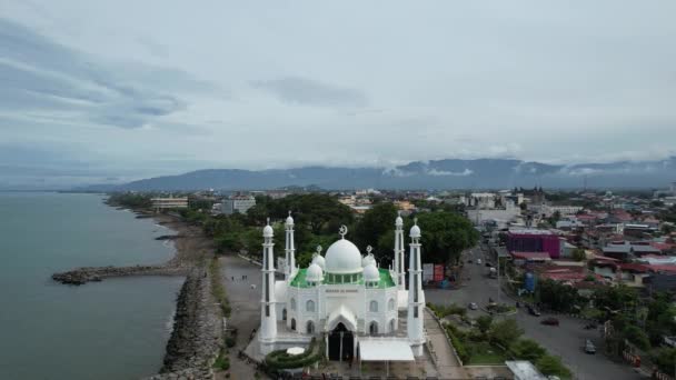 Aerial View Hakim Mosque Largest Masjid Padang Ramadan Eid Concept — Stock video
