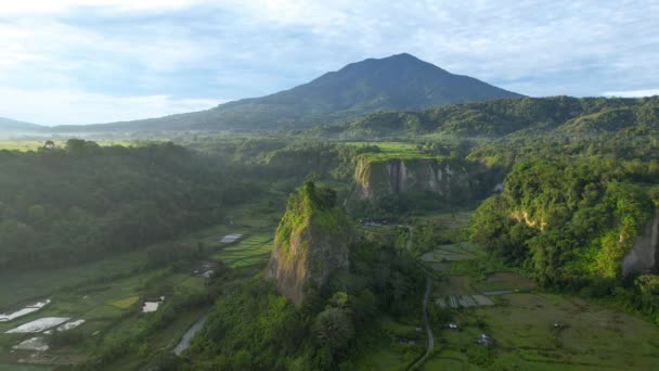 Schöne Aussicht Vom Ngarai Sianok Canyon Bukittinggi Drohnenaufnahme Vom Ngarai — Stockvideo