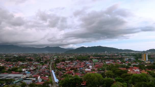 Pandangan Udara Rumah Gadang Rumah Tradisional Minangkabau Padang Sumatera Barat — Stok Video