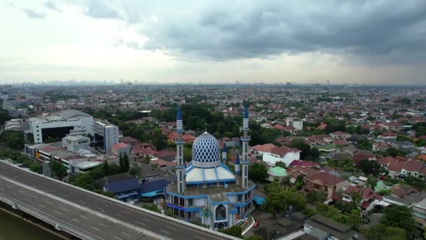Azhar Center Moskee Panorama Uitzicht Grootste Moskee Bekasi Ramadan Eid — Stockvideo
