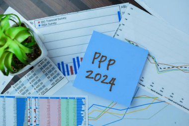 PPP 2024 kavramı Tahta Tablo 'ya izole edilmiş yapışkan notlar üzerine yazılsın.